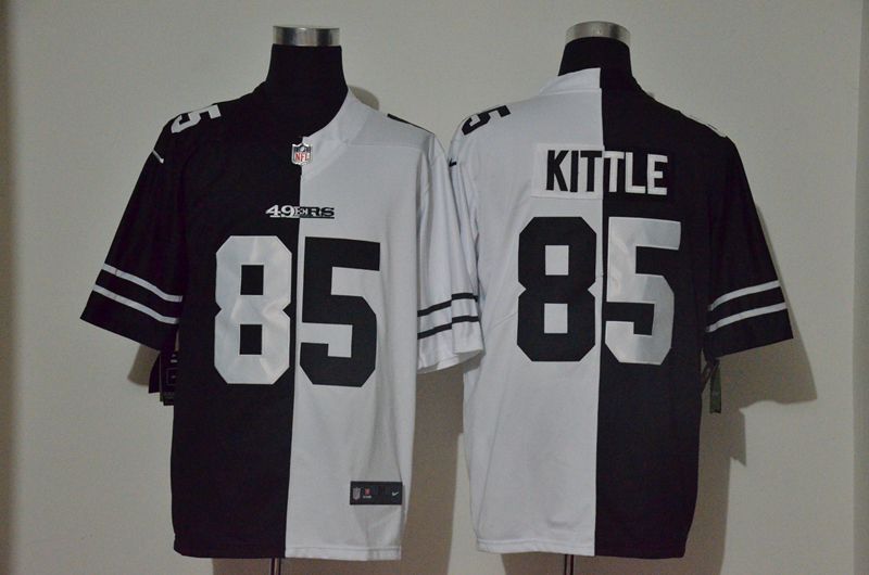 Men San Francisco 49ers #85 Kittle Black white Half version 2020 Nike NFL Jerseys->san francisco 49ers->NFL Jersey
